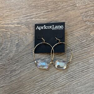 Apricot Lane Gold Earrings with Iridescent Gem